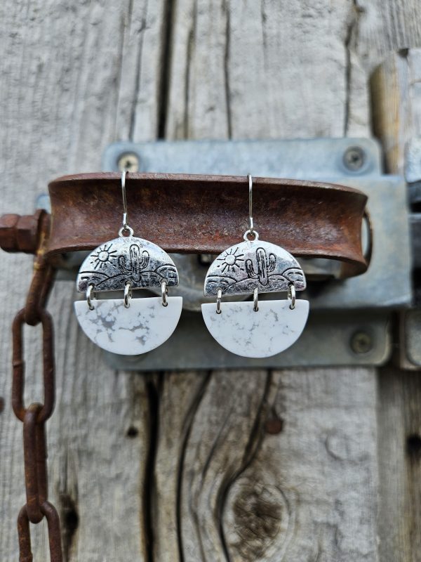 Semi-Circle Cactus Earrings