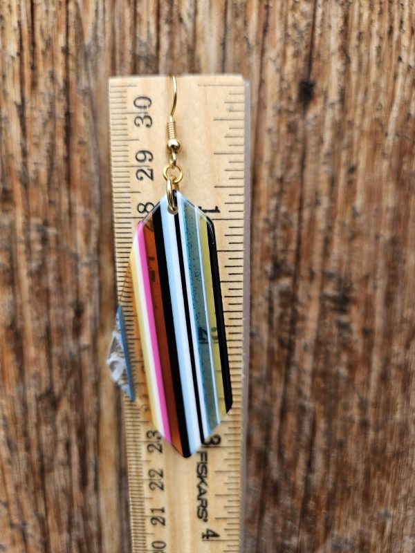 Southwest Striped Resin Earrings - Image 2